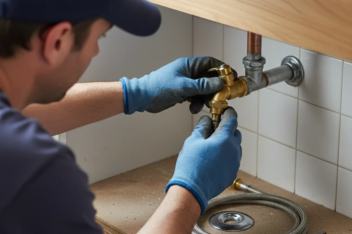 Shutoff valve and fitting work during Well Pump Repair in Pala